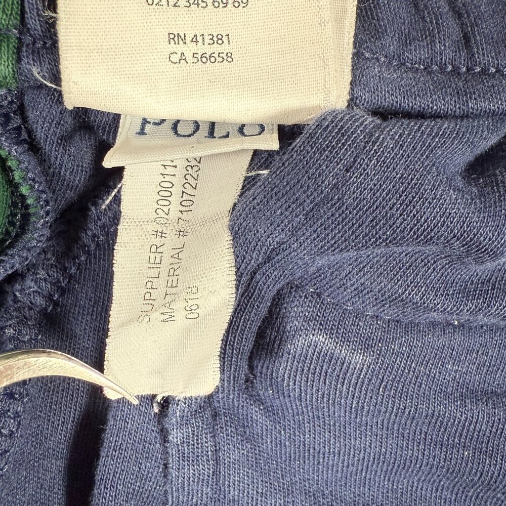 Polo Ralph Lauren Jogger Men Size L Blue Pockets 100% Cotton Red Logo Vintage - Picture 9 of 13